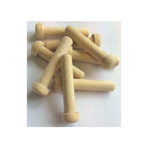 Wooden store axle pegs